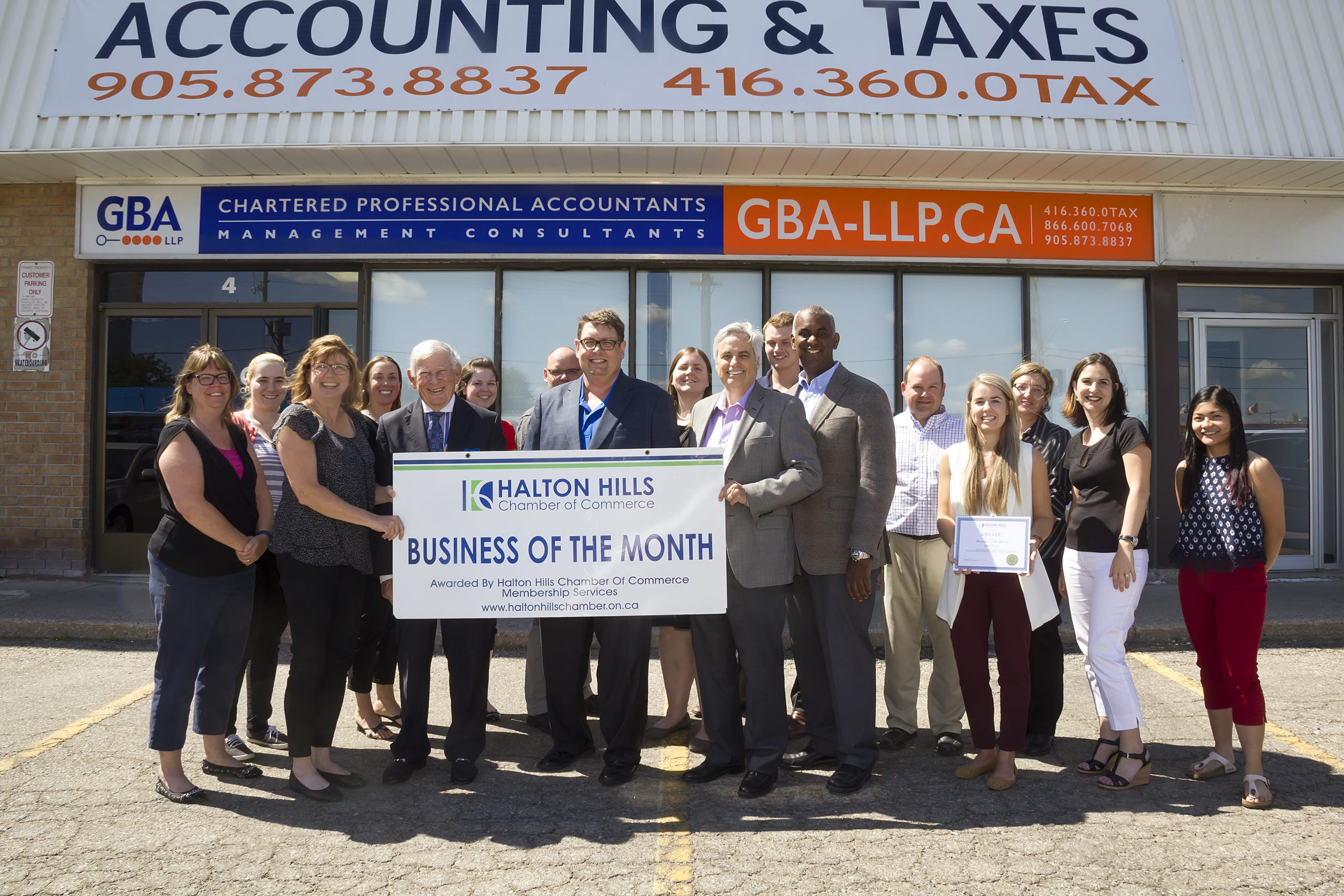 Halton Hills Chamber of Commerce Business of the Month GBA LLP Chartered Professional Accountants