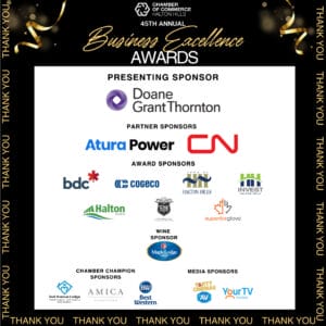 Halton Hills Chamber of Commerce 2024 Business Excellence Awards Sponsors