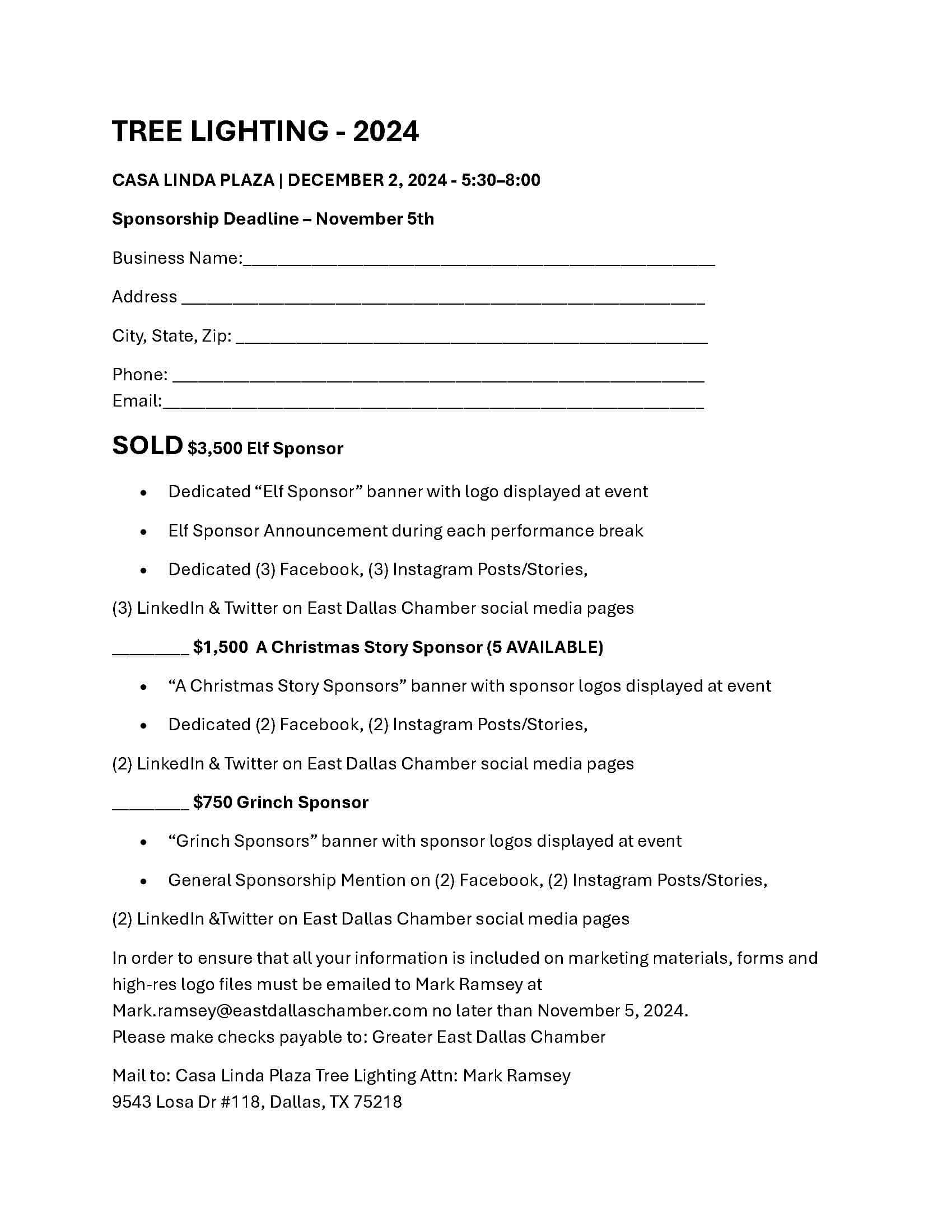 2024 TREE LIGHTINGsponsorship form