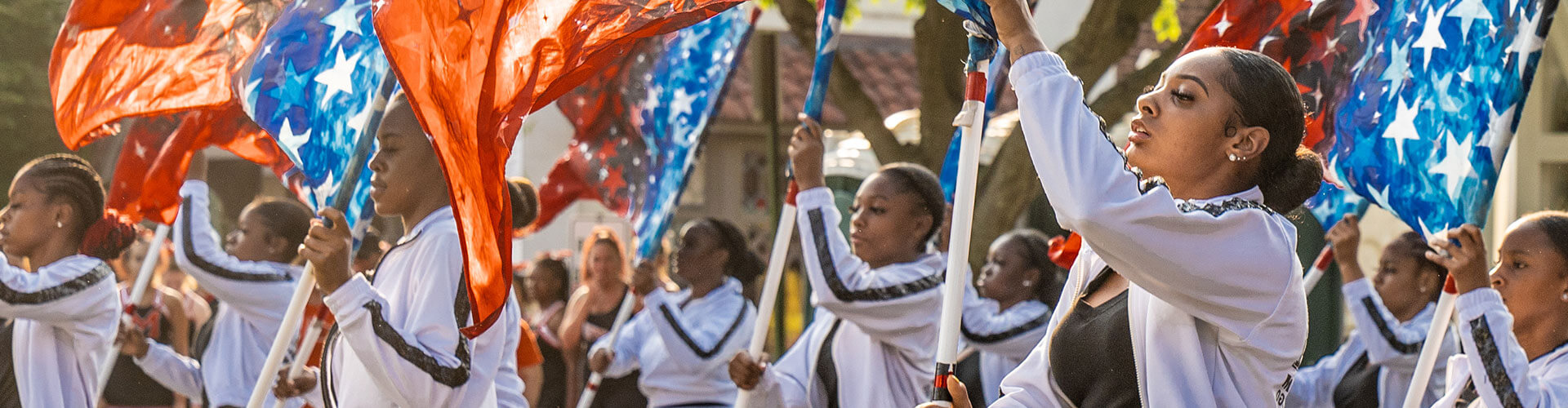 flags in a parade