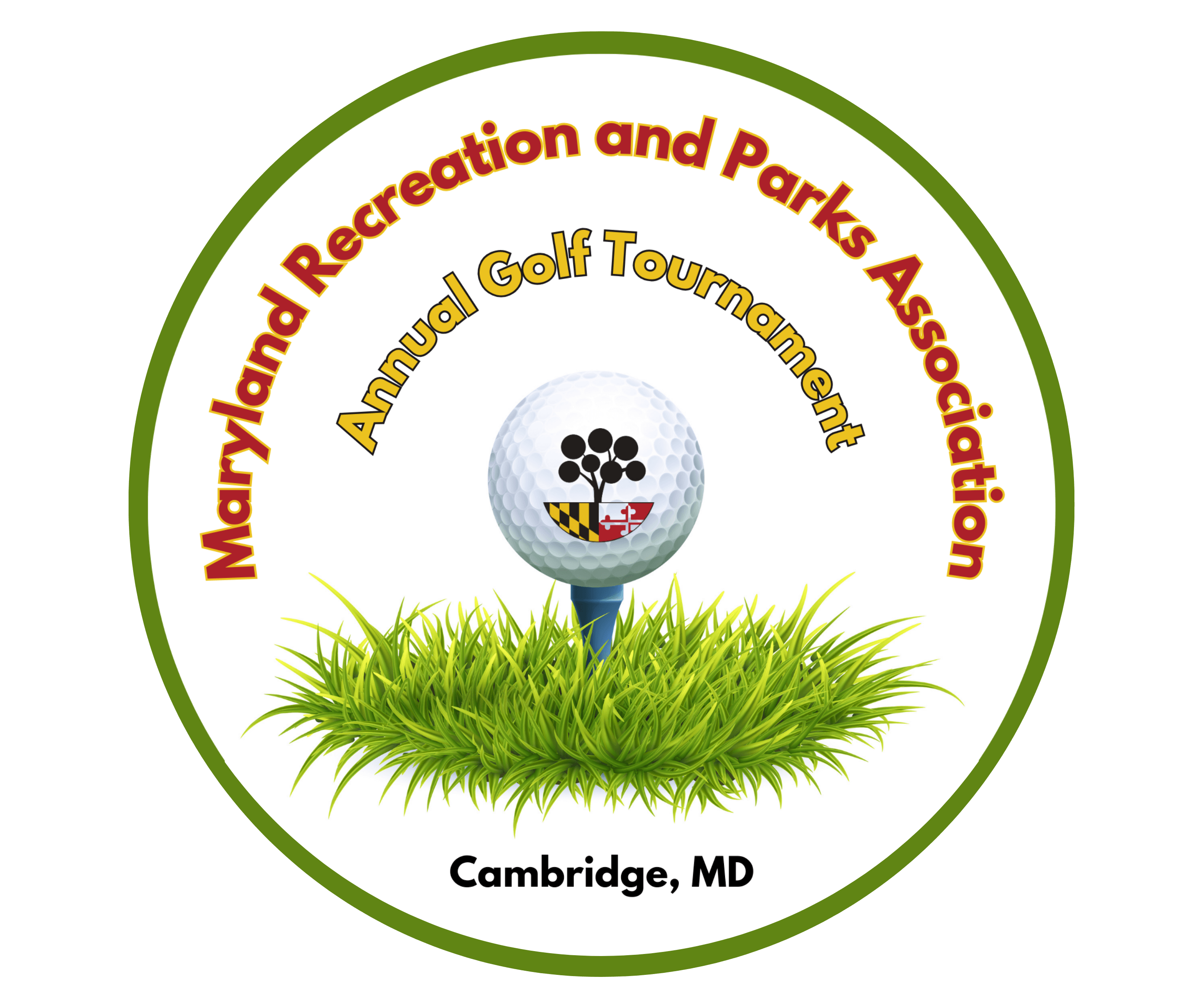 Golf Tournament Logo with green background