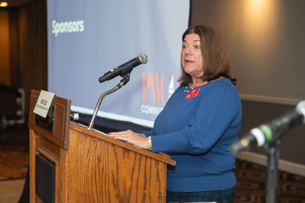 Dawn Meeker, President of PWC-CT, attending the Independent School Campus Planning event in Berlin, CT