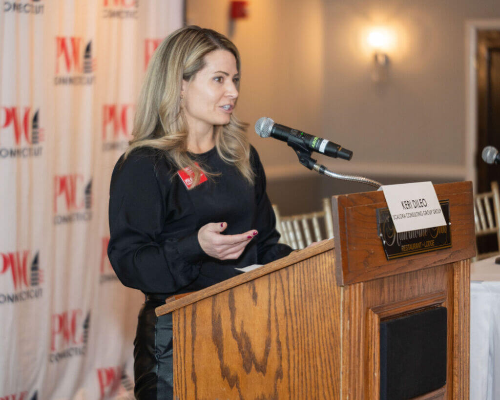 Erica Millard, Vice President of PWC-CT, at the balancing tradition and innovation program