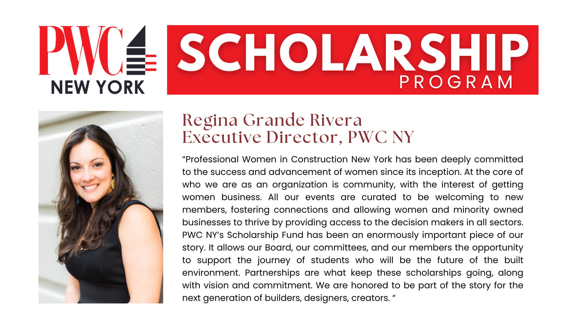 PWC NY Scholarship 2025 - ED Regina Grande Rivera