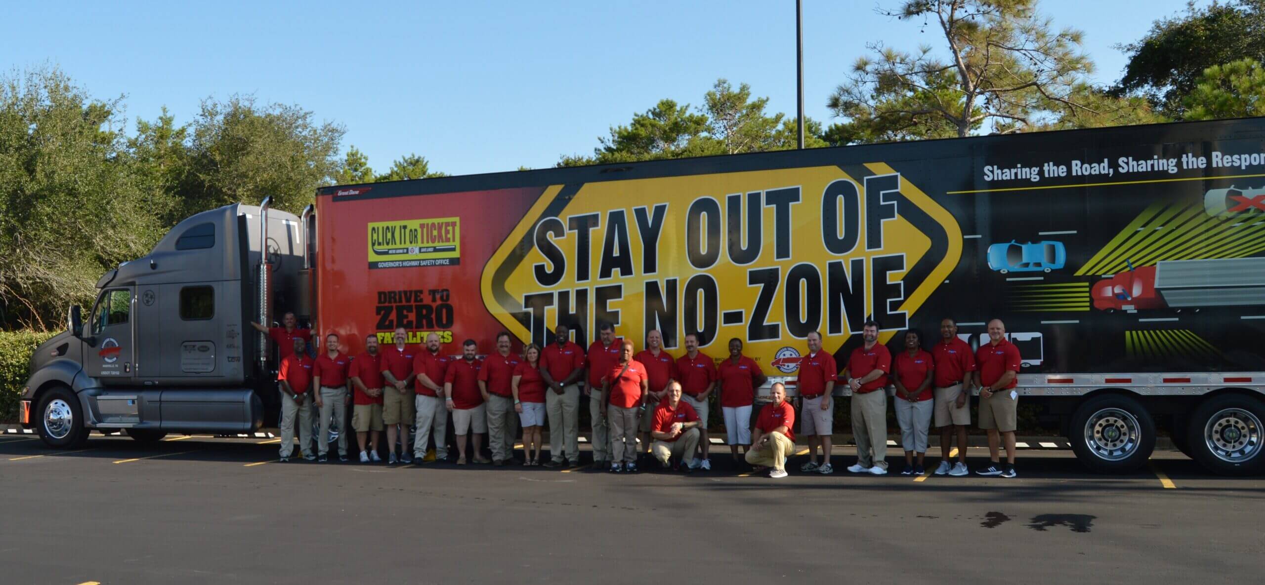 Tennessee Road Team Captains gathered beside the Foundation's highway safety demonstration truck