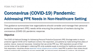 FEMA Guidance on PPE Needs in Non-Healthcare Setting