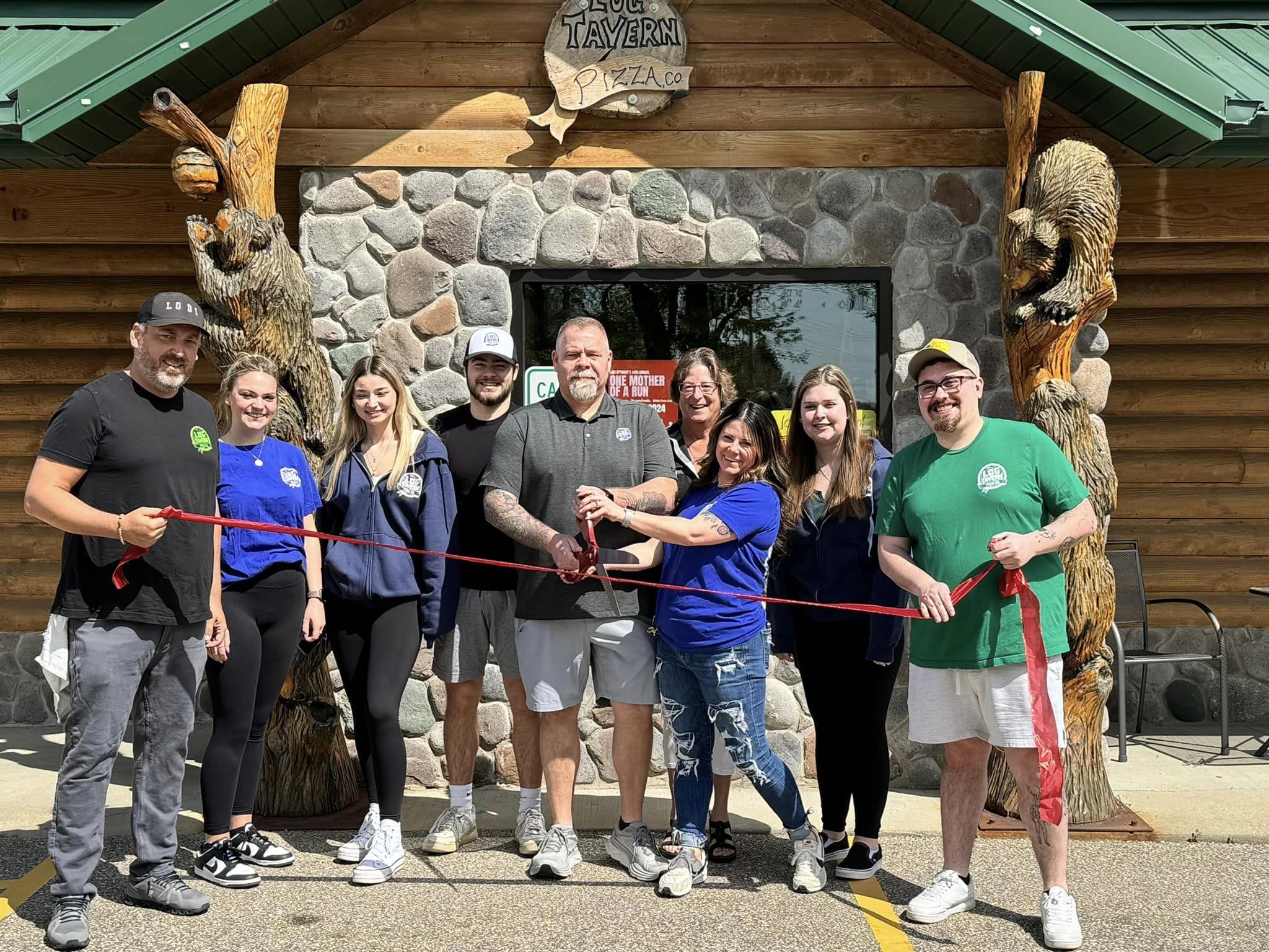 log ribbon cutting