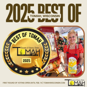 2025 Best of Tomah logo with valley pop popcorn