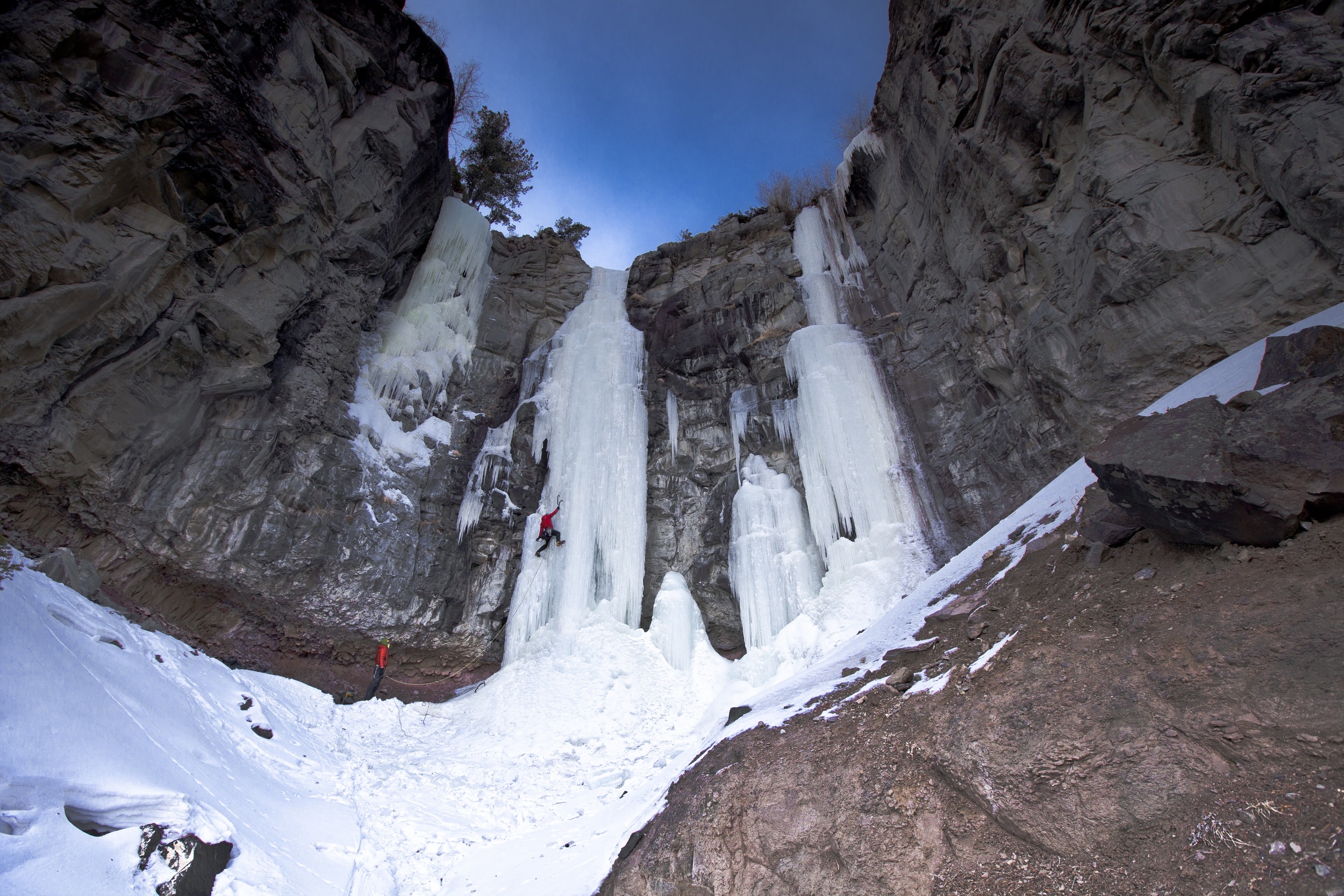 Ice Climbing Cody South Fork