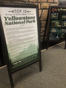 A Sign in the Visitor Center With Tips For Visting the Park