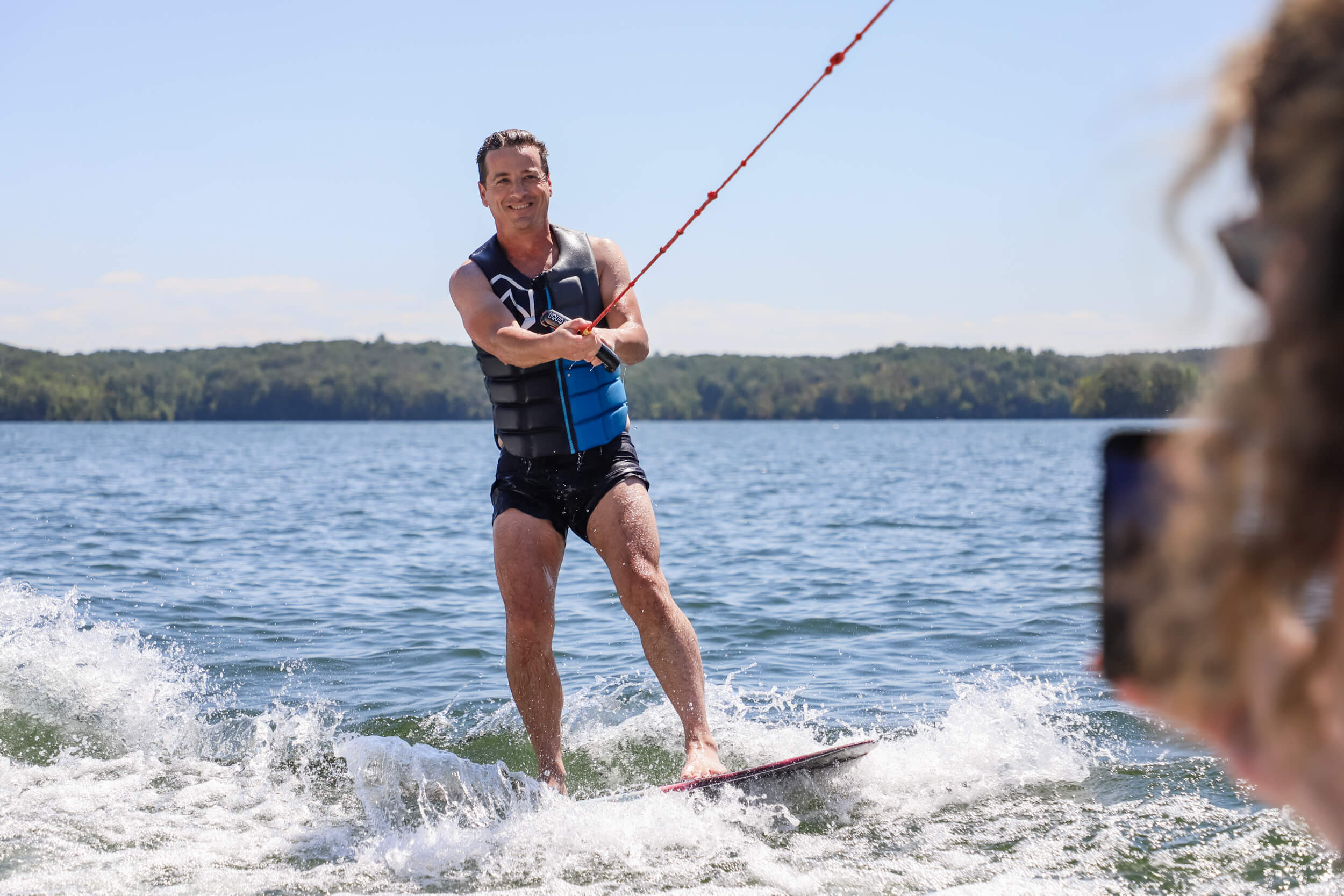 Tullahoma visitor enjoys Tims Ford Lake just a short distance outside of Tullahoma. Rent a boat at a local marina!