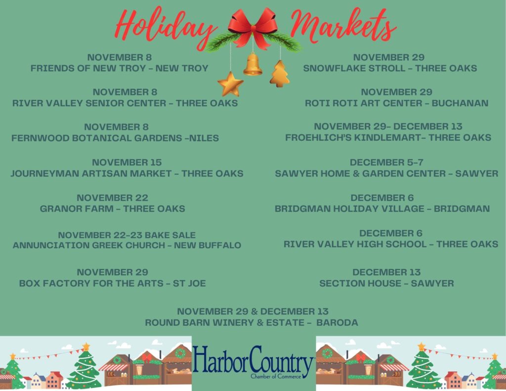 Harbor Country Michigan Holiday Markets List - Discover holiday shopping in Southwest Michigan