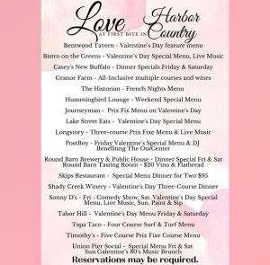 Harbor Country Michigan 2026 Valentine's Day Dinners (1)