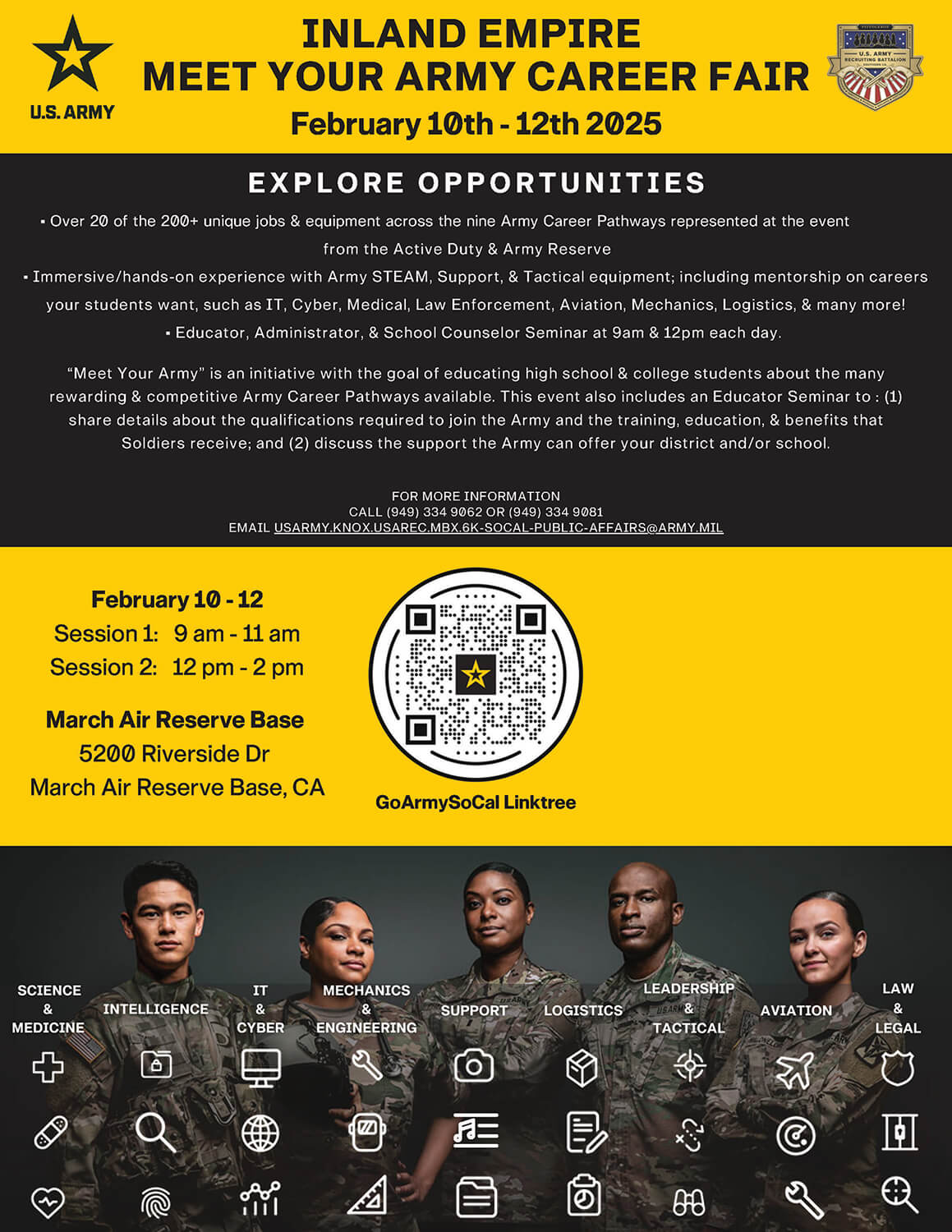 US Army Inland Empire Career Fair Flyer