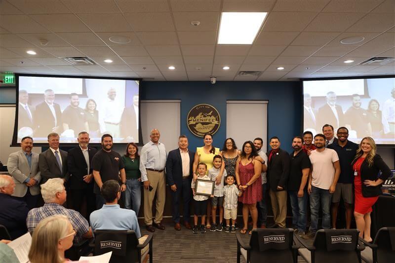 Chamber board, staff, and City council