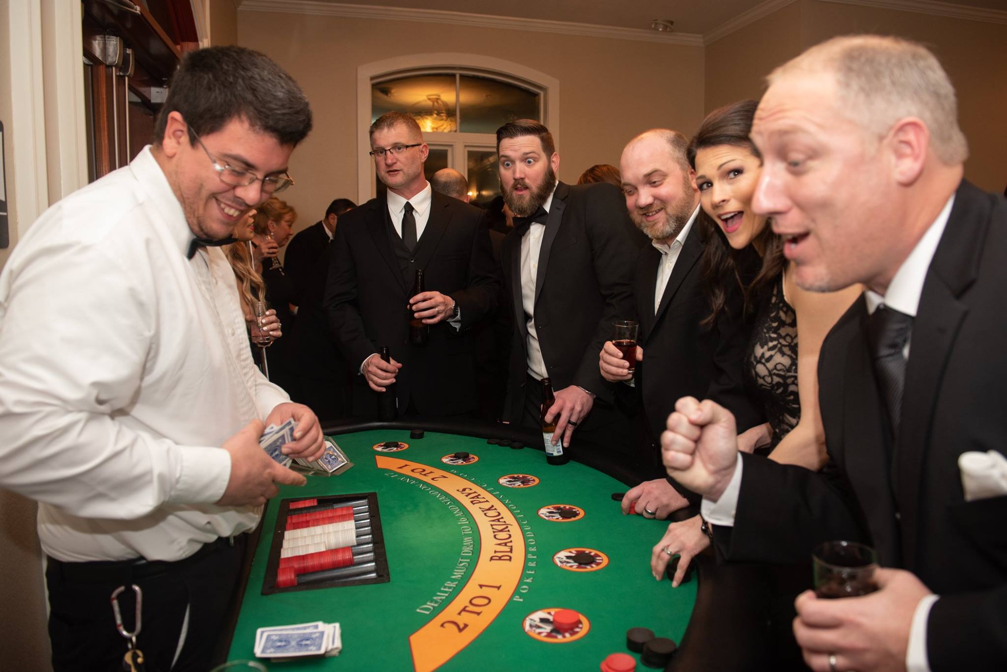 Players at the black jack table