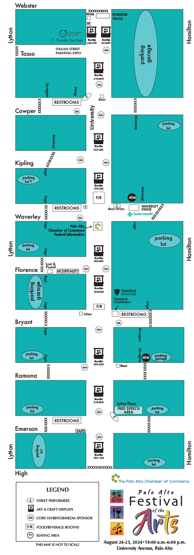 Palo Alto Festival of the Arts Event Map