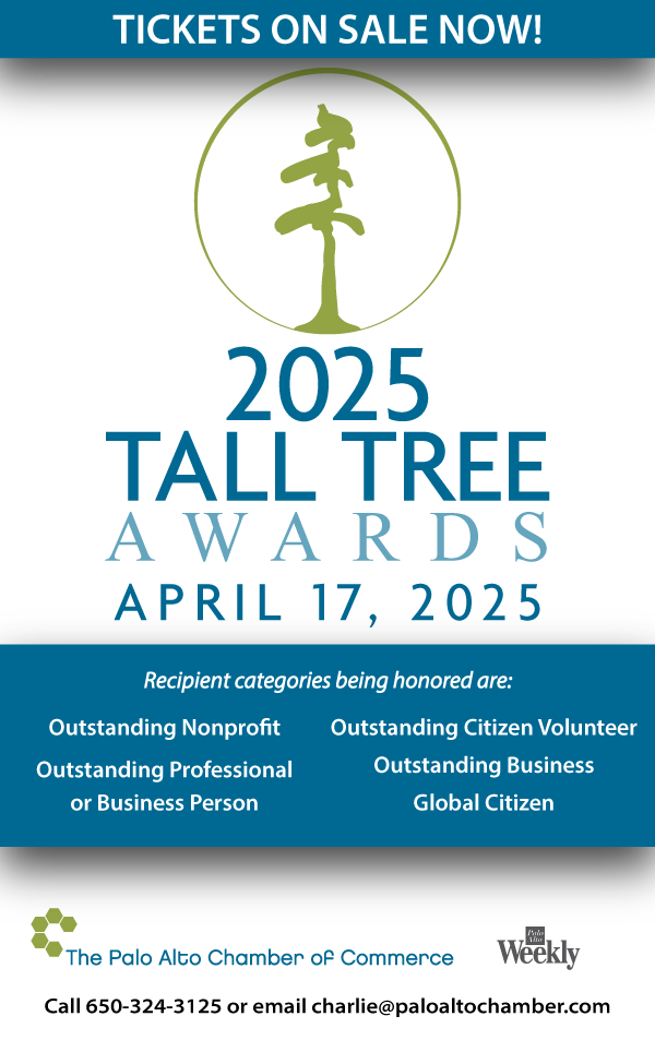 Tickets on Sale Now! - 2025 Tall Tree Awards - April 17, 2025 | Oshman Family JCC, 3921 Fabian Way, Palo Alto