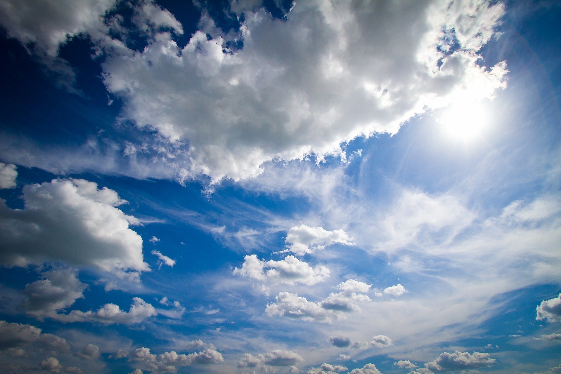 Sunny and partly cloudy sky