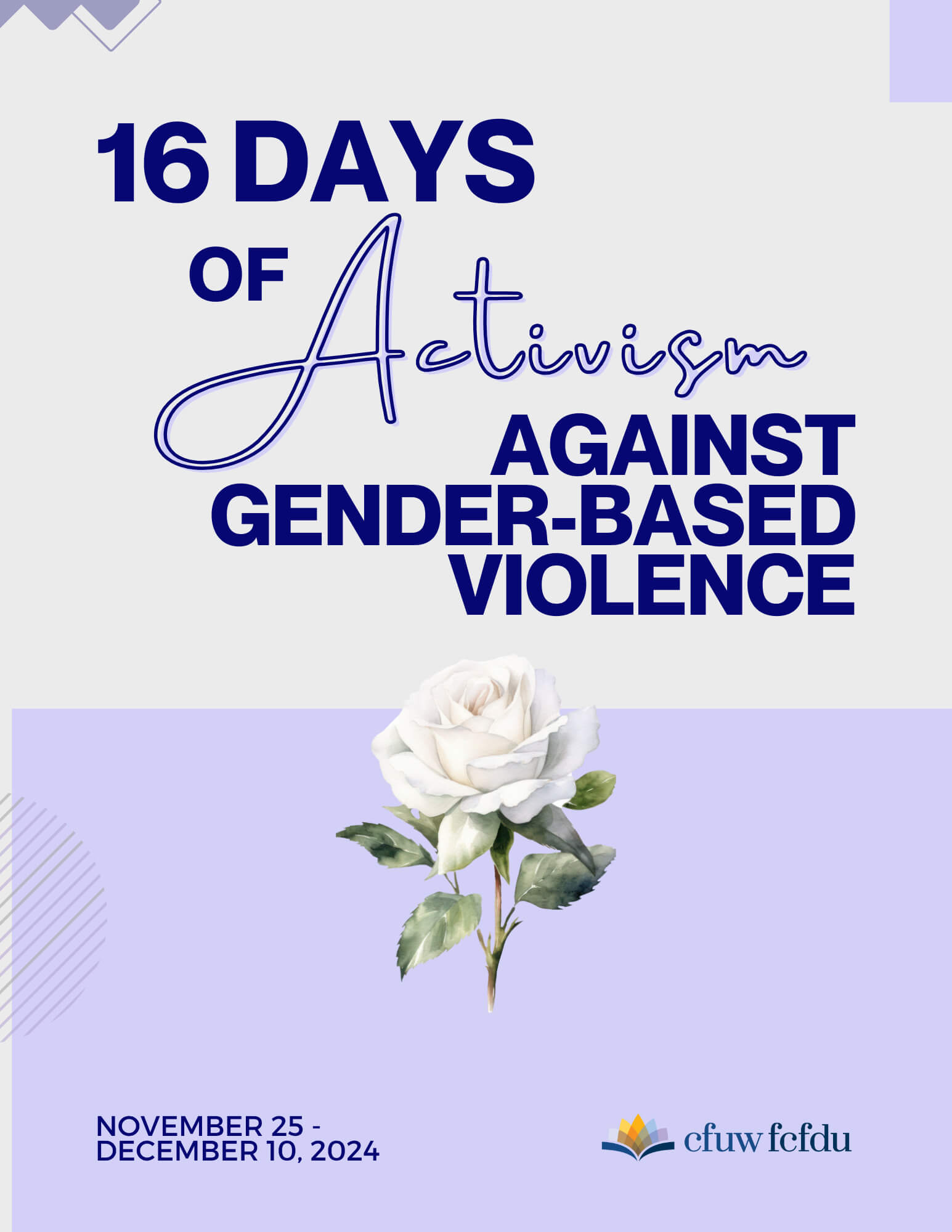 16 Days of Activism 2024 Canadian Federation of University Women