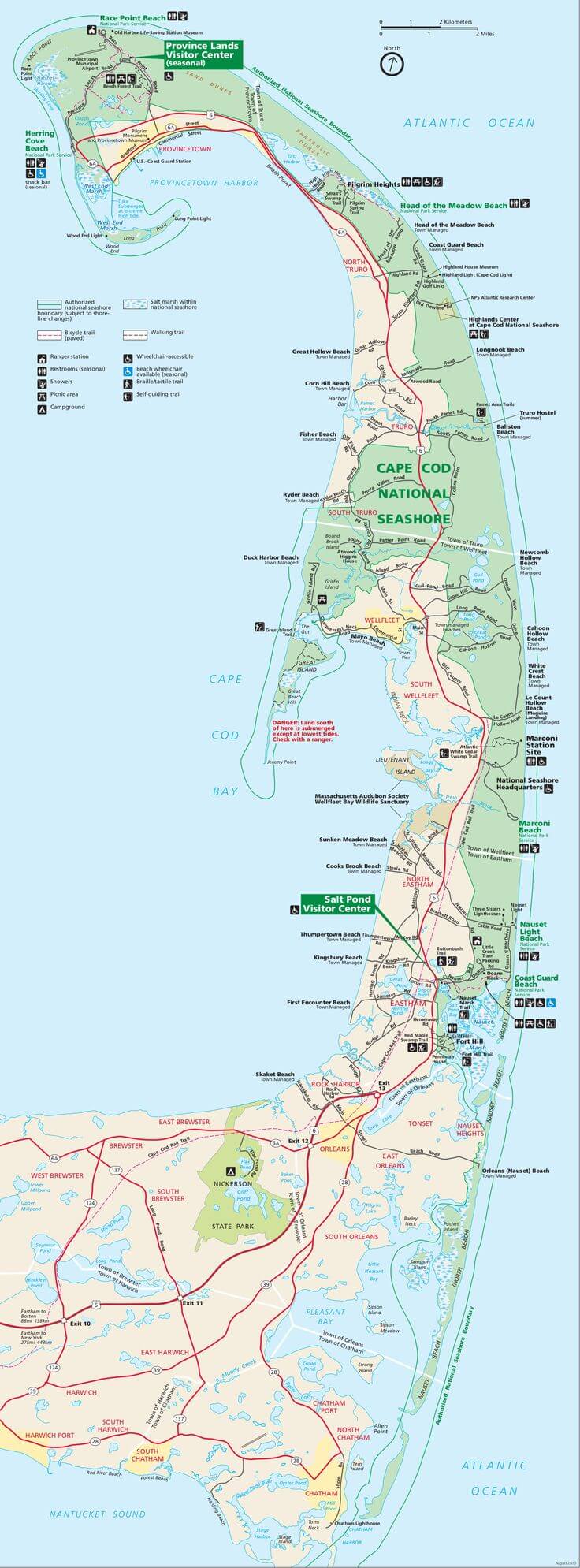 Map Of Cape Town Cape Cod Hiking Map