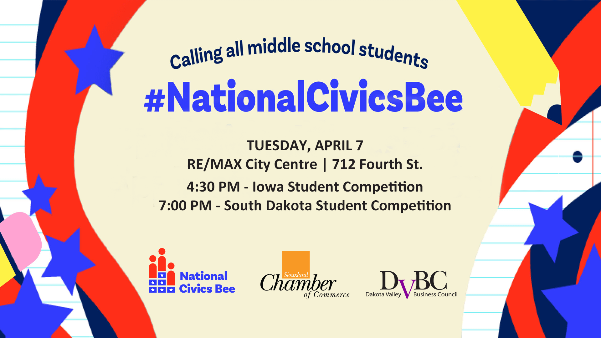 2026 Civics Bee Graphic for Website Front Page Wide