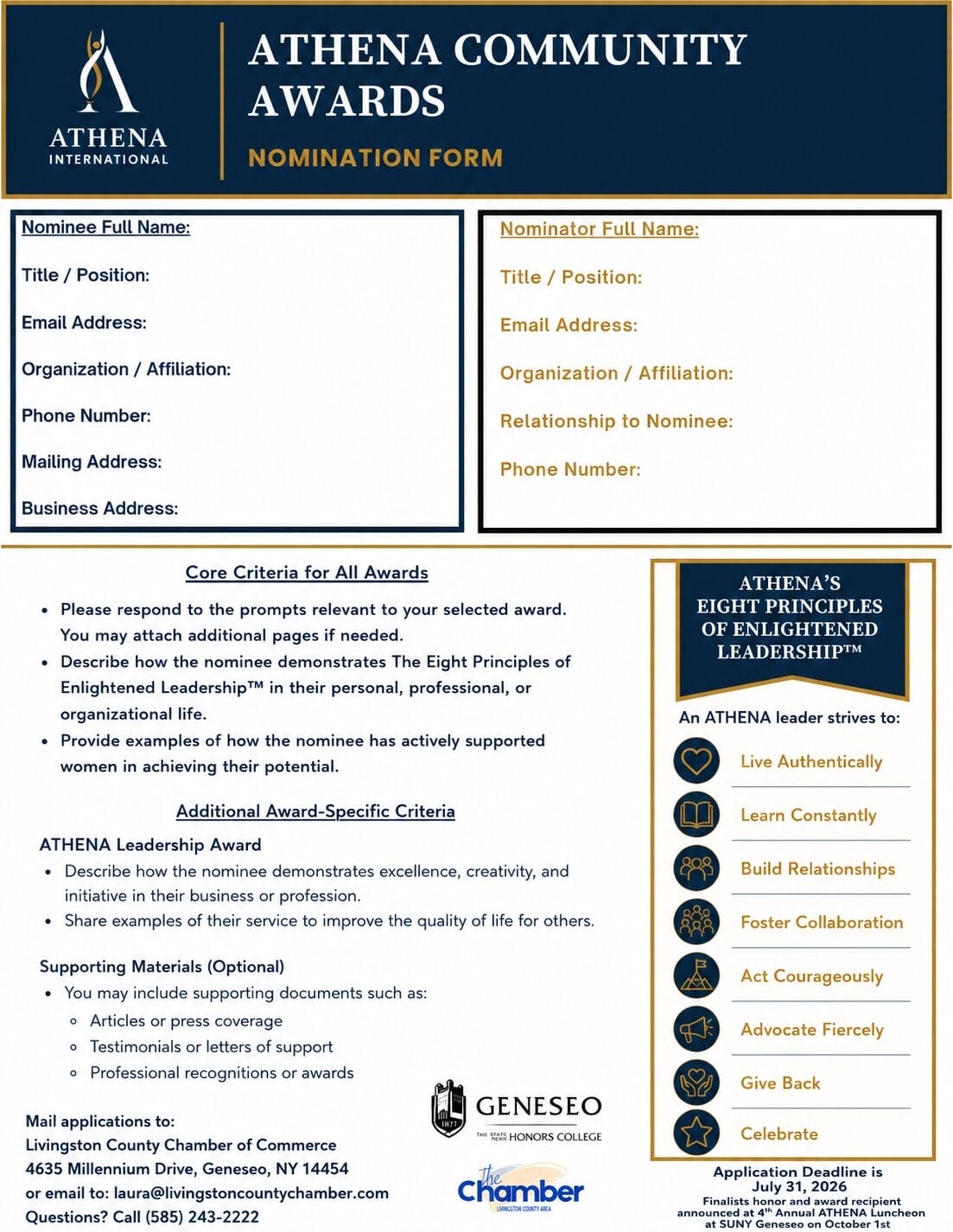 ATHENA nomination form