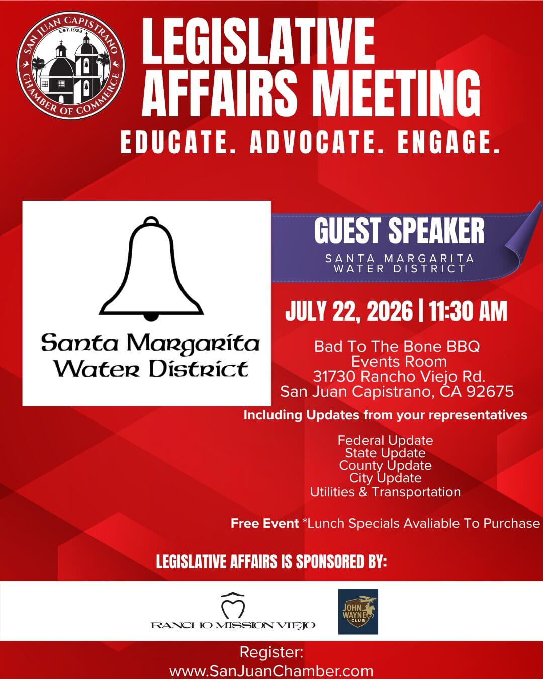 Legislative Affairs 2026 - July Legislative Affairs 2026 - July