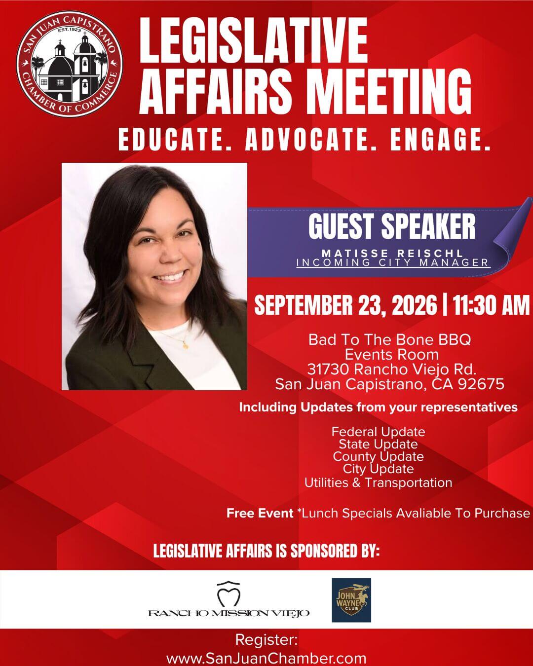 Legislative Affairs 2026 - Sept Legislative Affairs 2026 - Sept