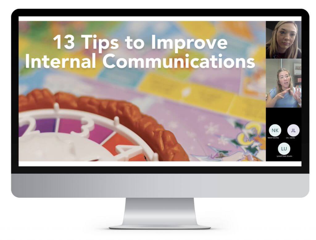 screenshot of 13 tips to improve internal communications