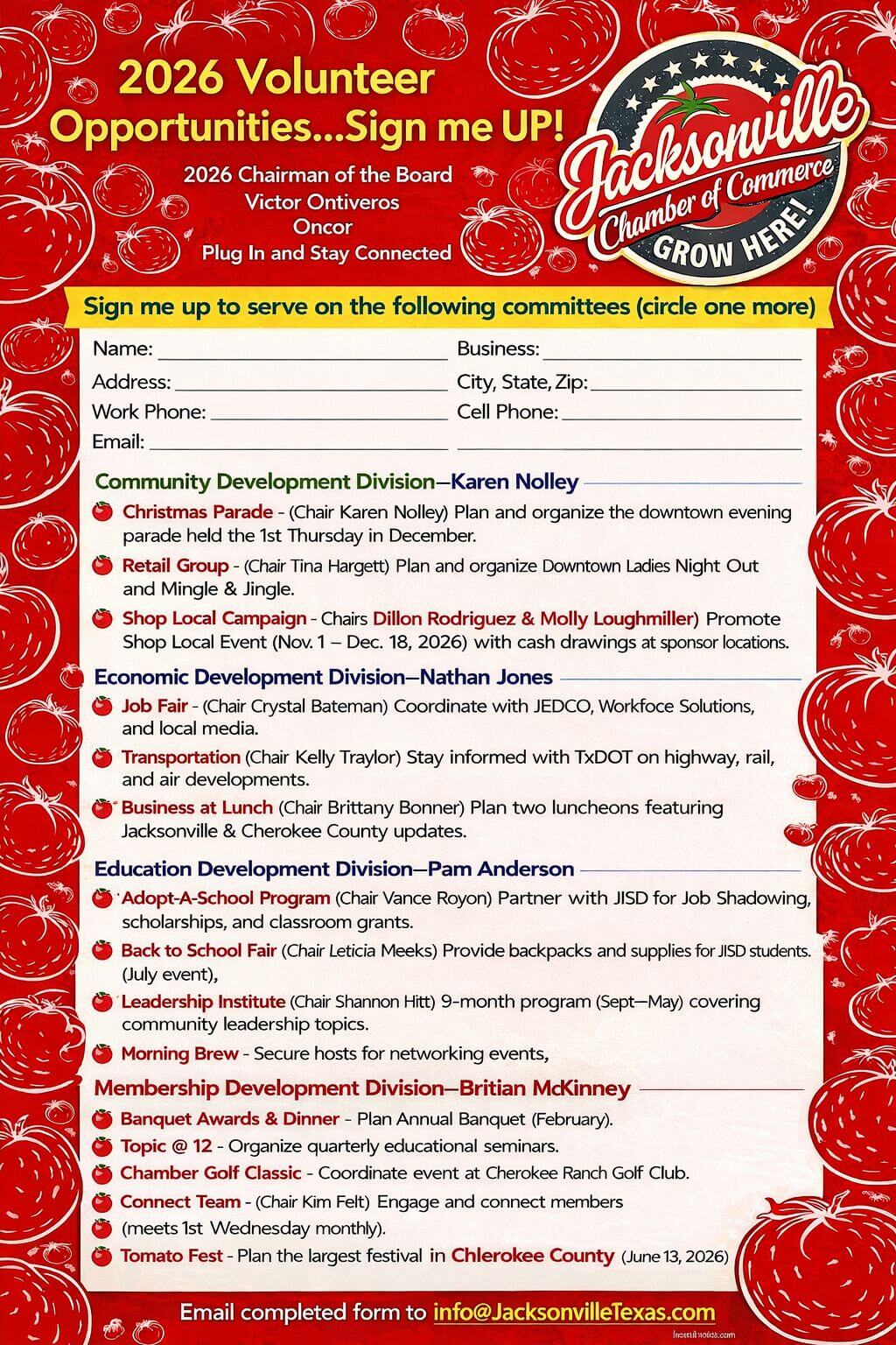 2026 Volunteer Form Information