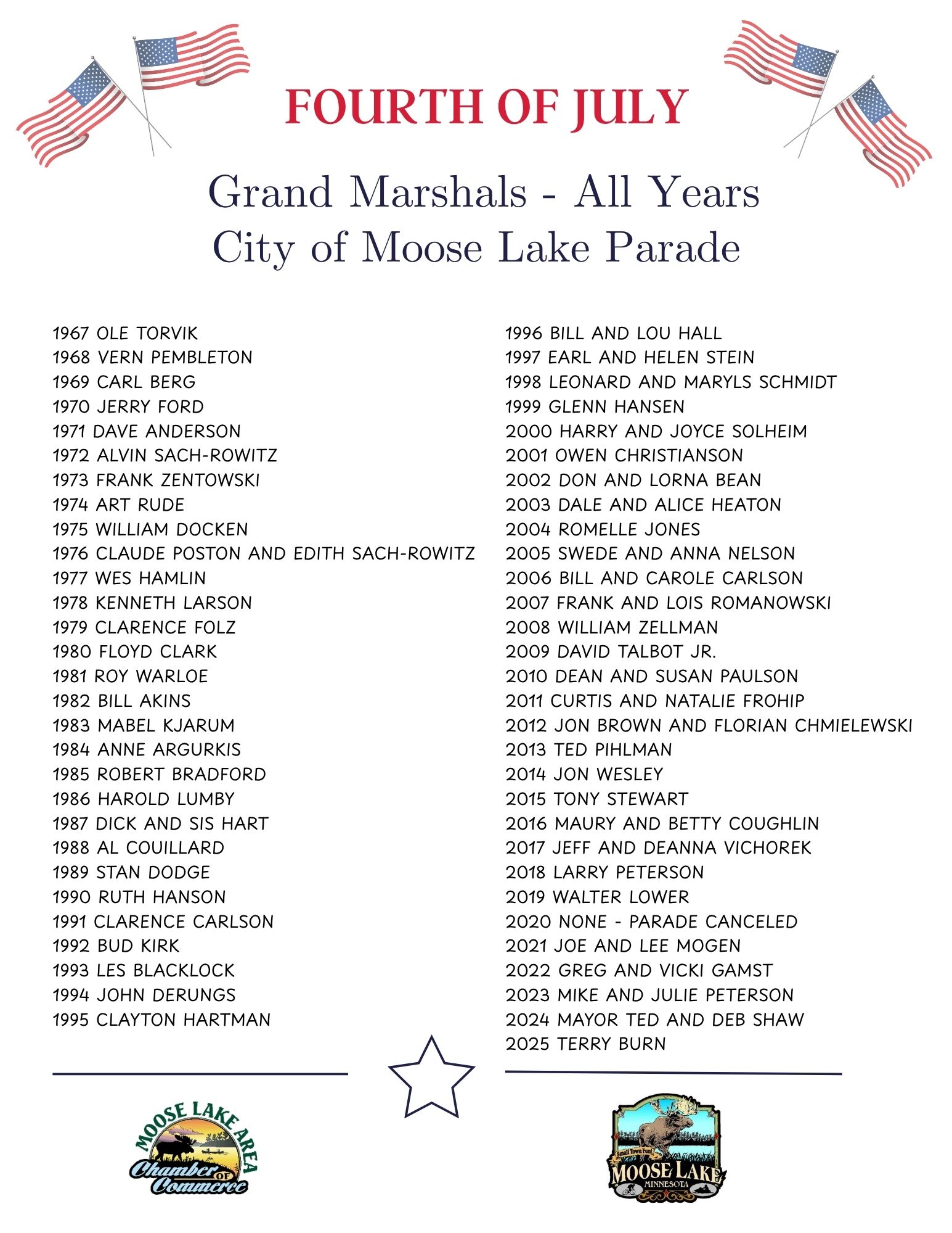 2026 Grand Marshal Info