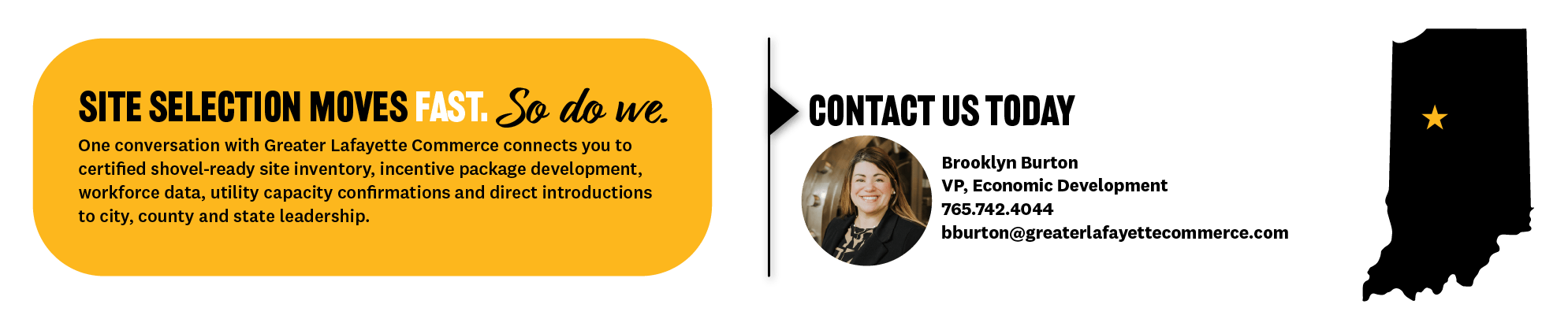 Contact information for Brooklyn Burton, VP Economic Development