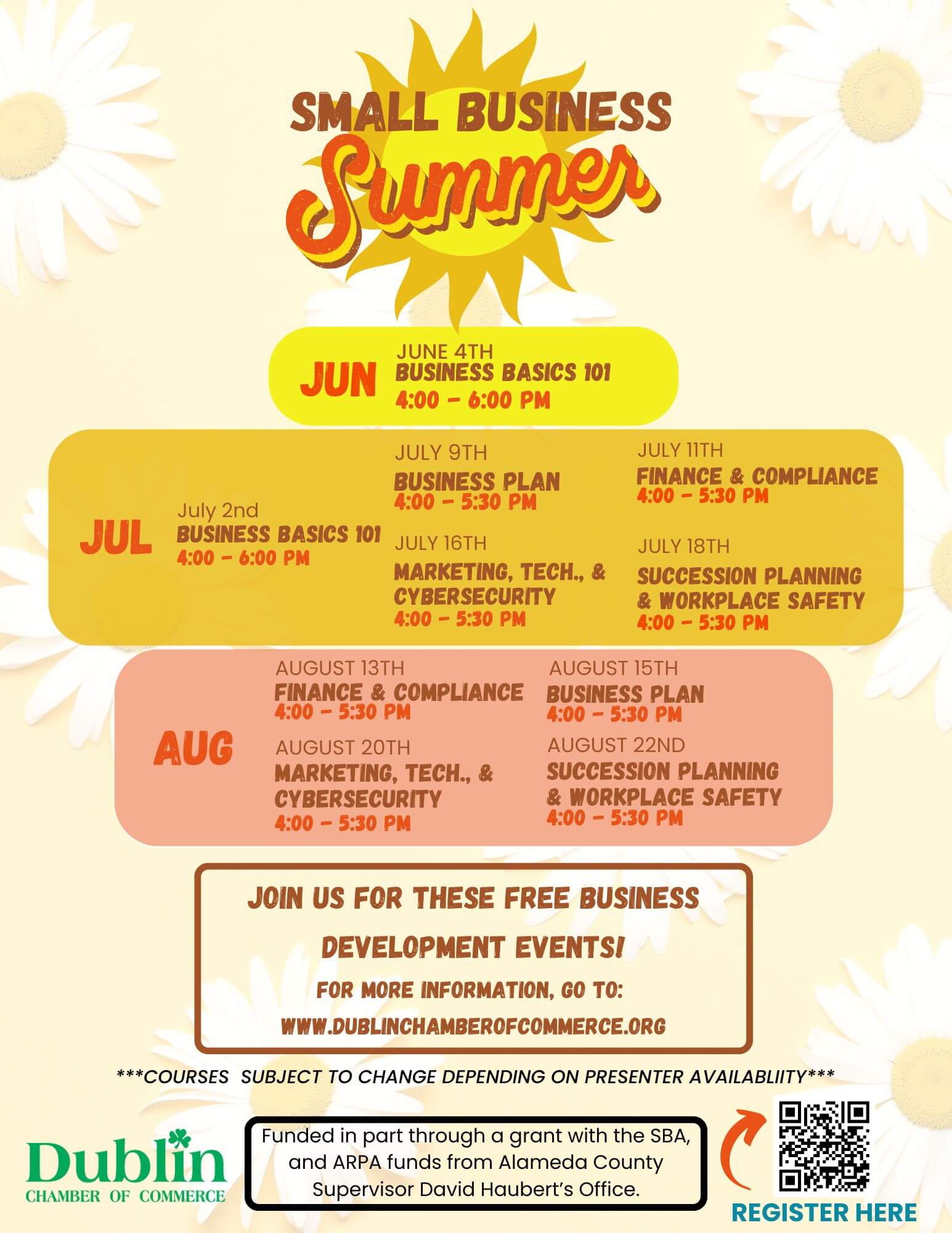 Small Business Summer SBAARPA Small Business Summer flyer