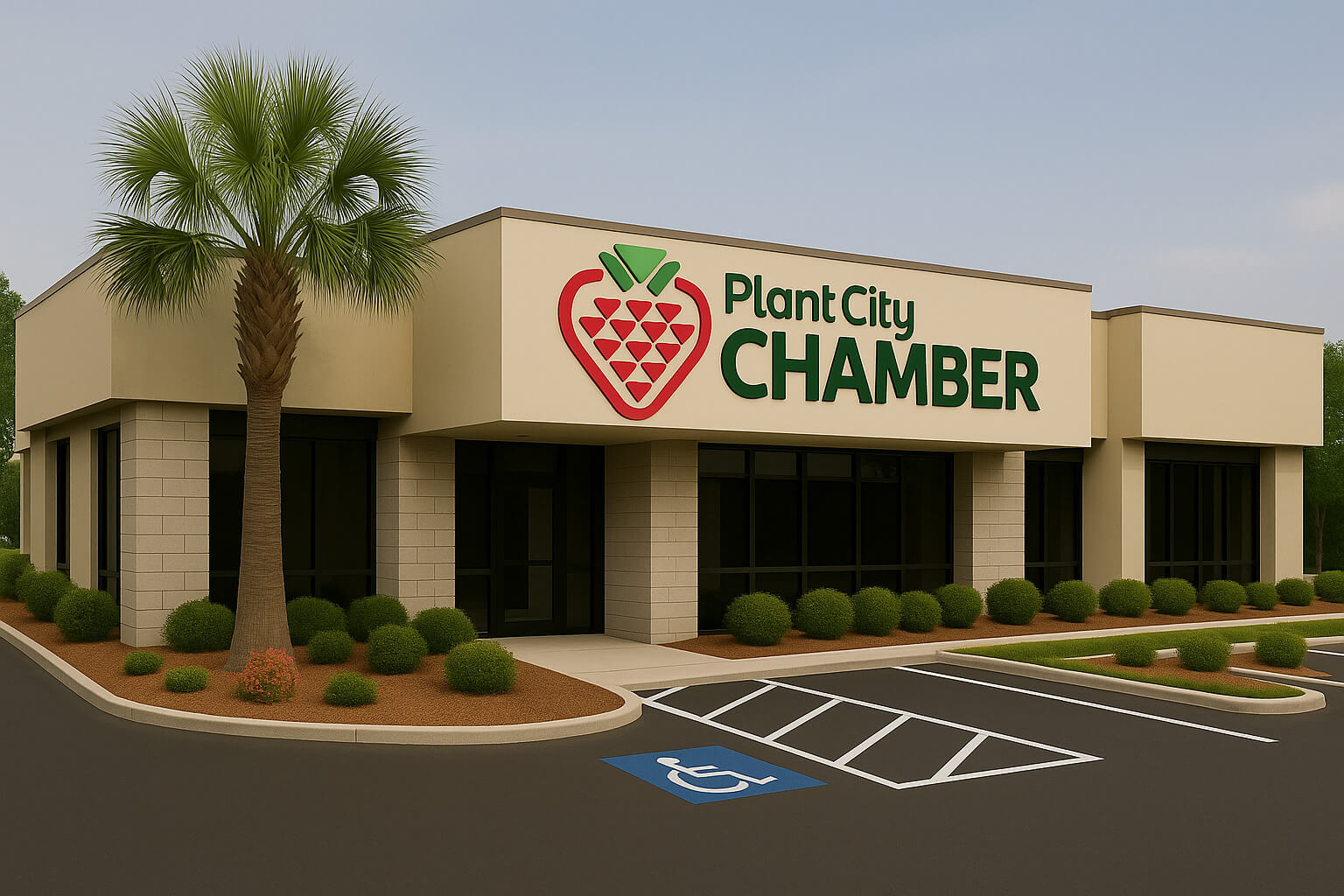 Chamber Facade with Sign
