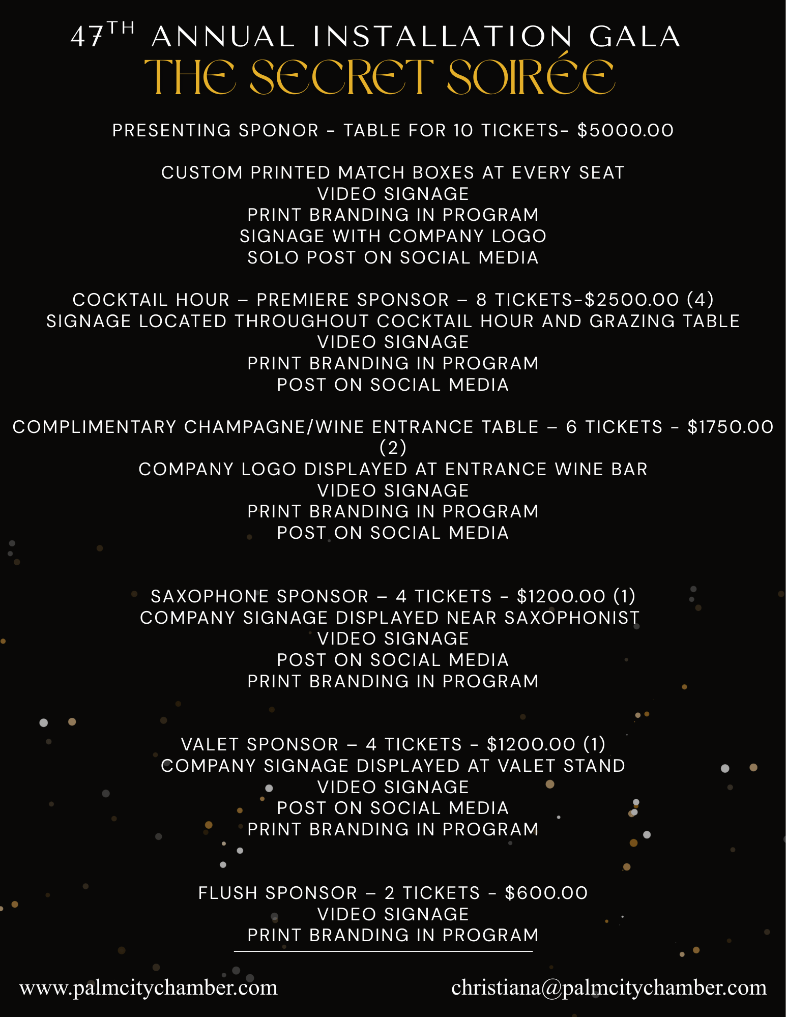 Gala Sponsorship Levels 2026