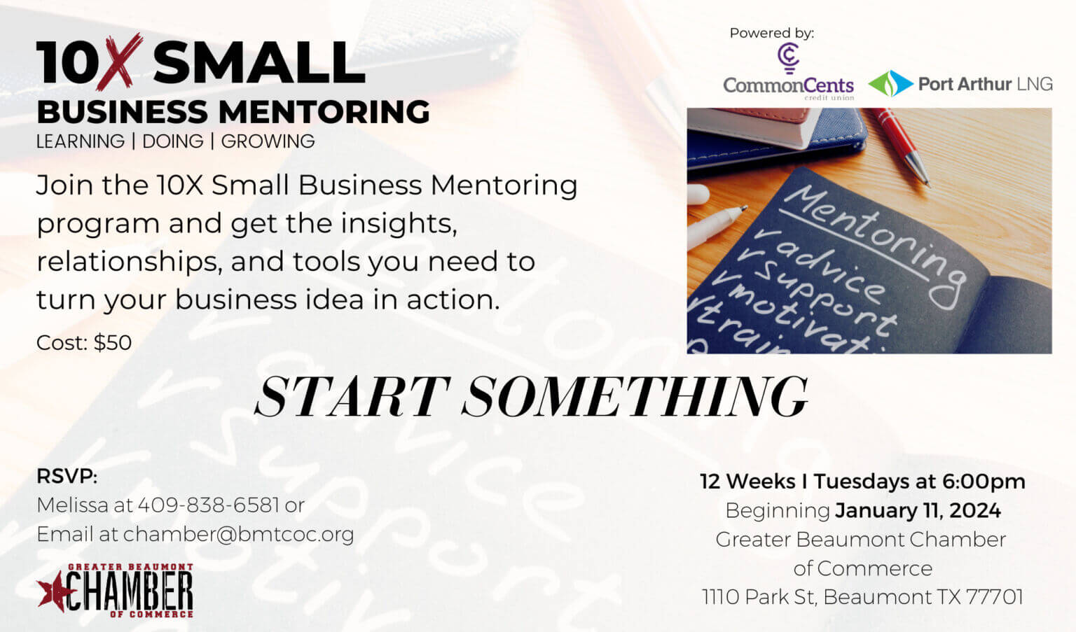 10x small business mentoring flyer