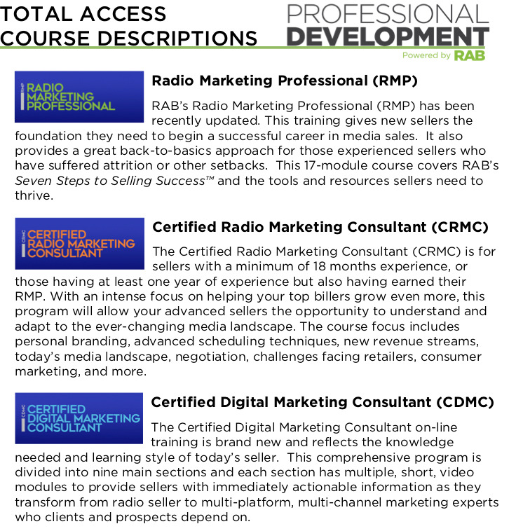 RAB courses