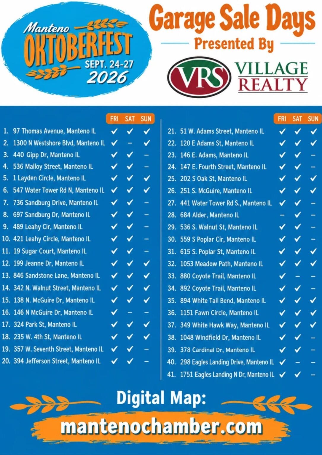 Garage Sale Days List 2026