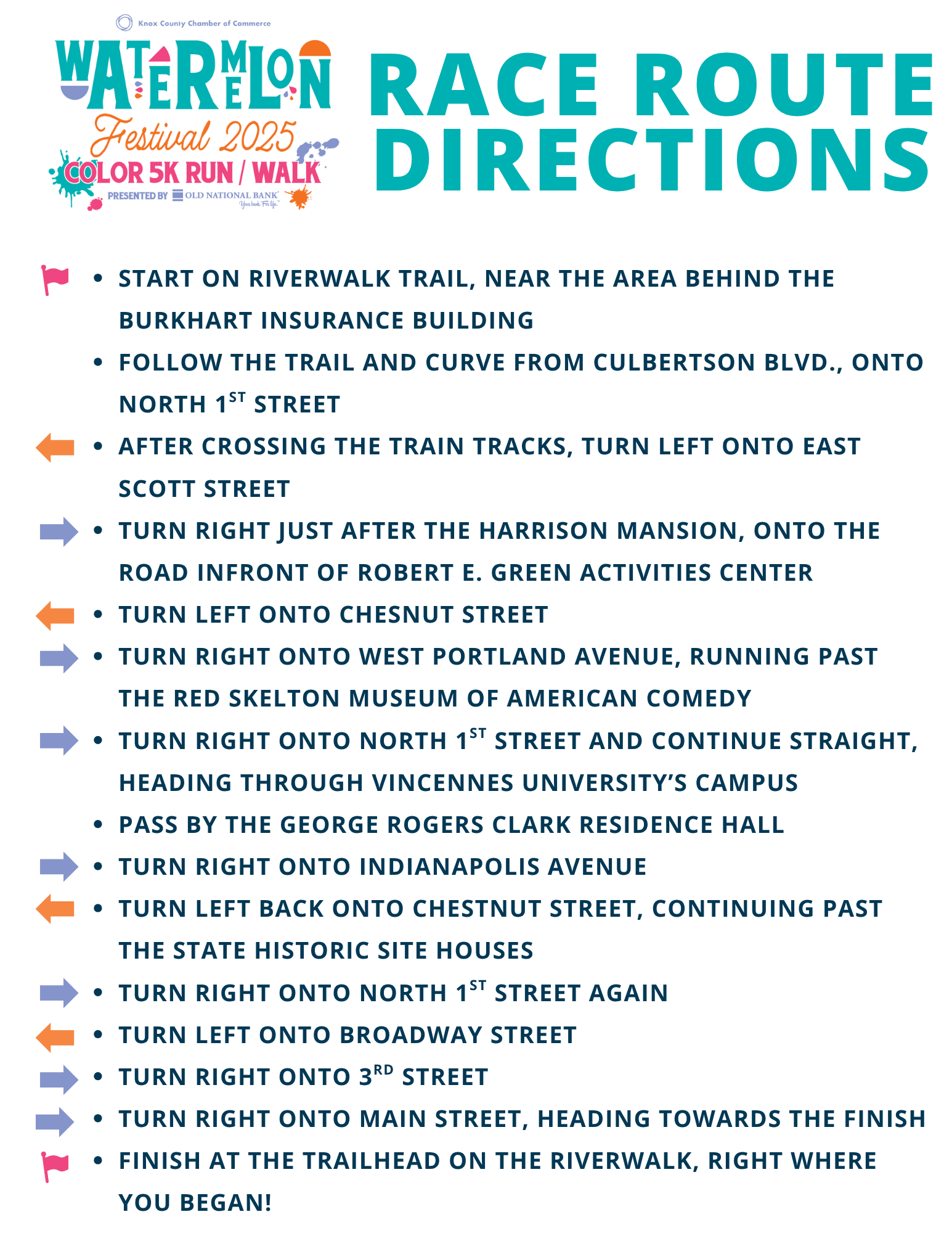 Race Route Directions Race Route Directions