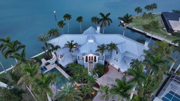 Aerial view of home on Longboat Key