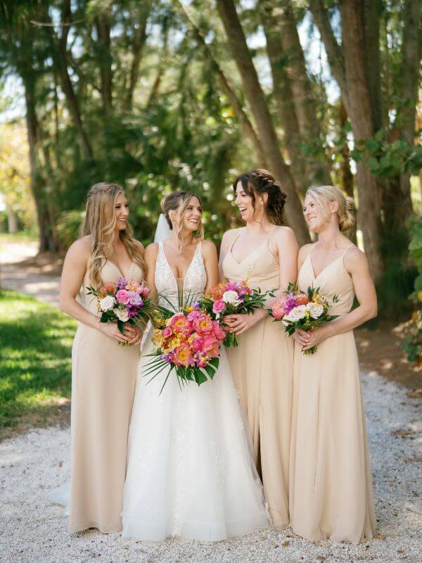 Photo of a bride and her bridesmaids at the Resort at Longboat Key Club.