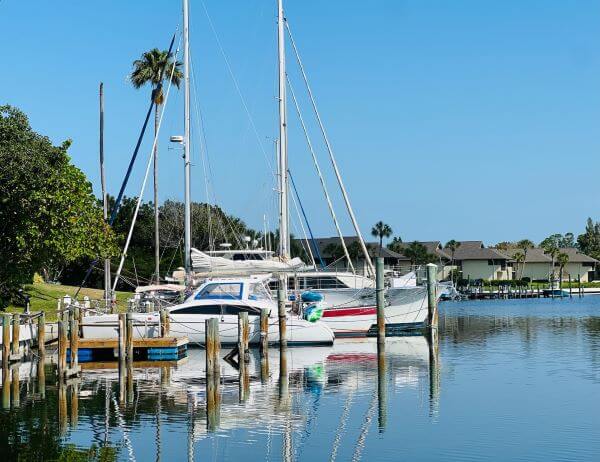 Photo of boats docked at Bayfront Park.