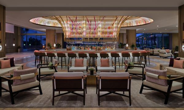 Photo of the lobby and the bar at the St. Regis Resort on Longboat Key.