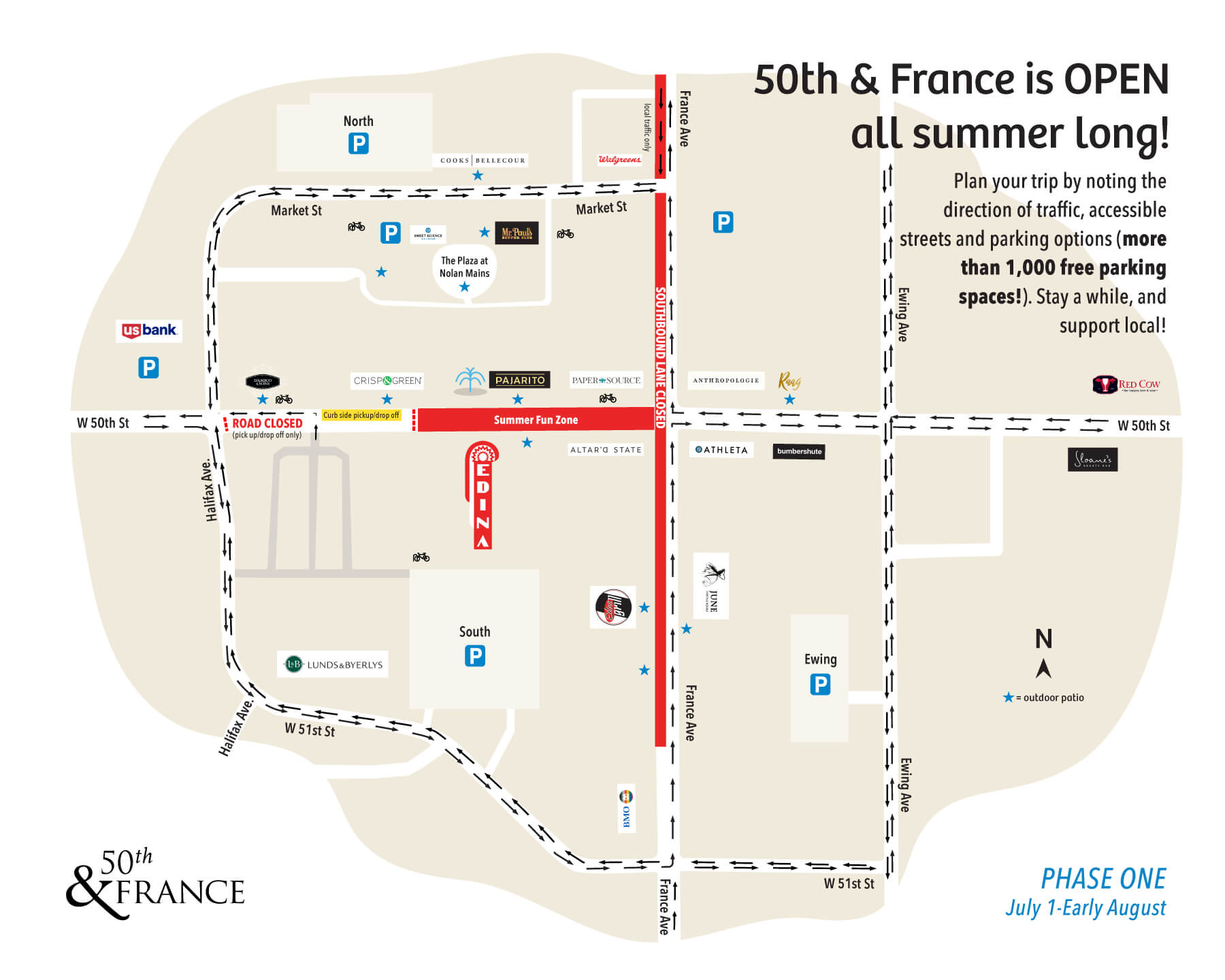 Map of Phase 1 Construction 50th Street and France Ave
