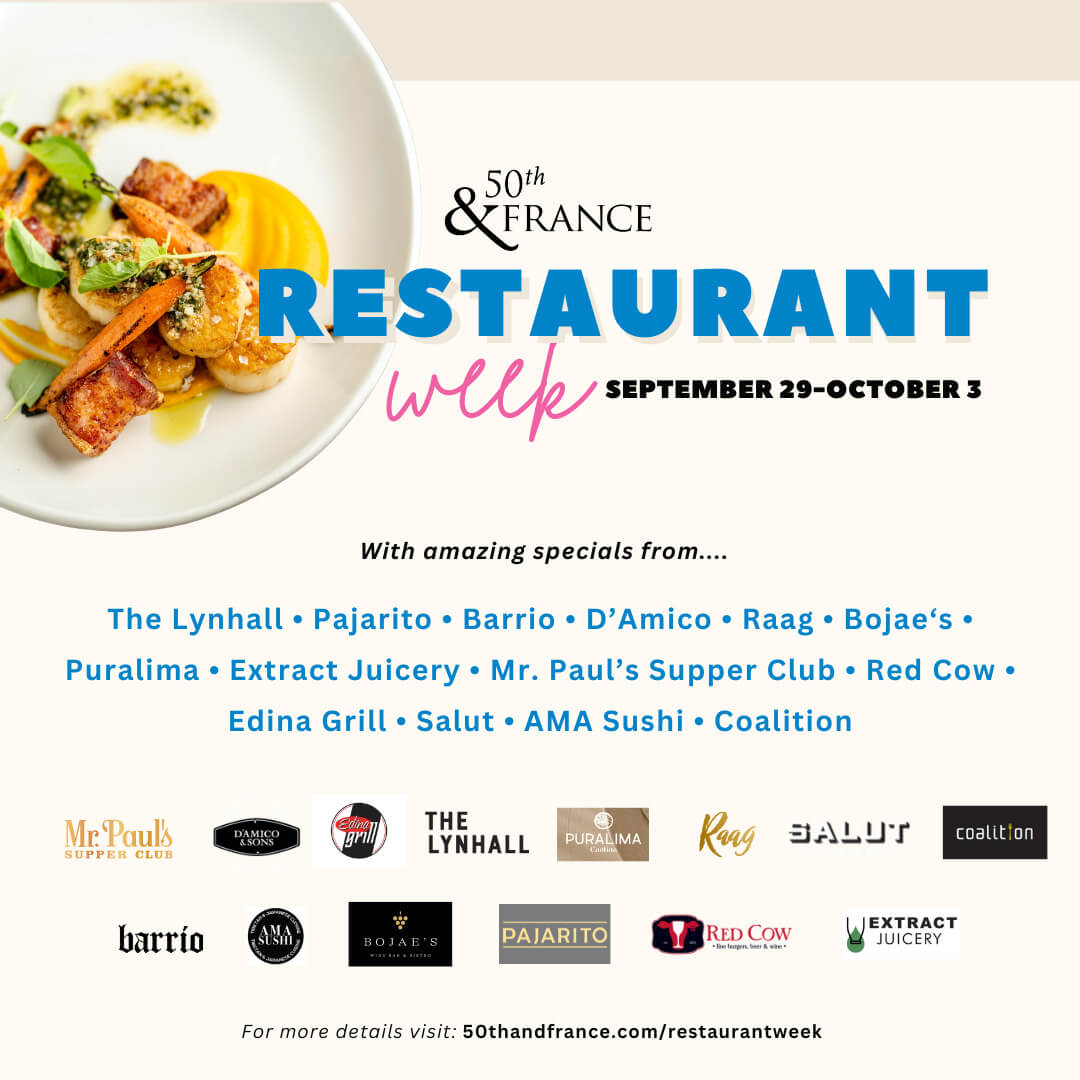 Restaurant Week September 29-October 3.