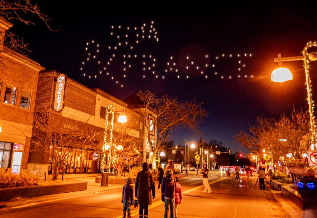 50th and France Lit Up by Drones