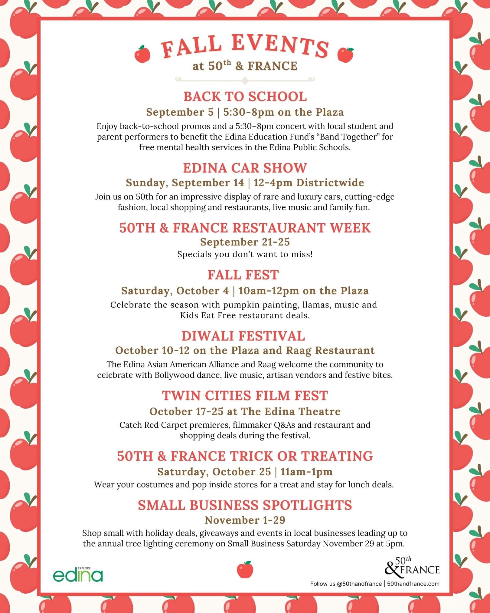 2025 Fall Events at 50th and France