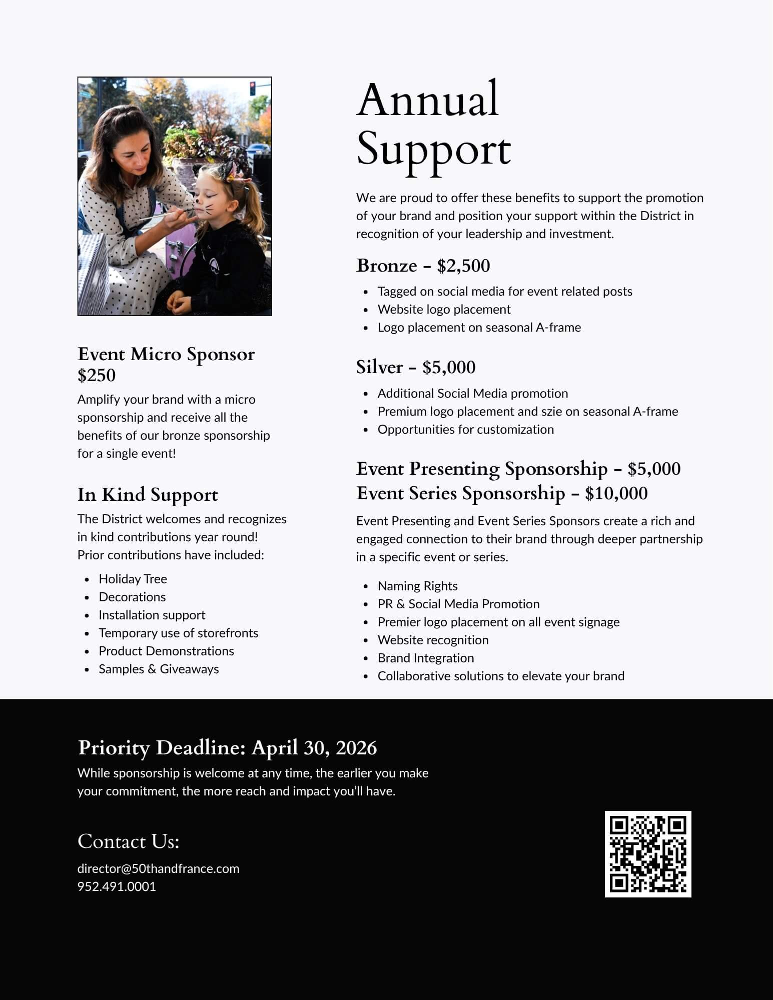 District Sponsorship Benefits 2