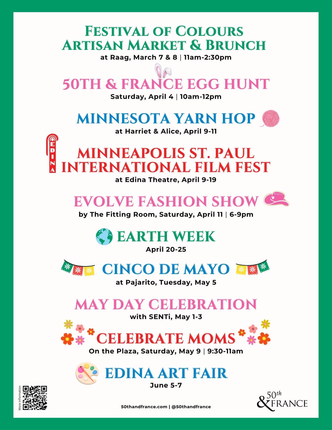 Spring 2026 events Flyer-2 Spring Events at 50th and France